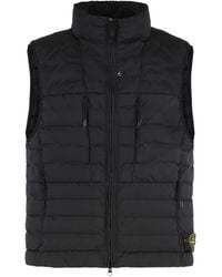 Stone Island - Gewatteerd Vest Met Ritssluiting En Verstelbare Zoom - Lyst