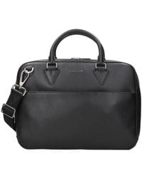 Orciani - Schwarze Leder-Umhängetasche Mit Reißverschluss - Lyst