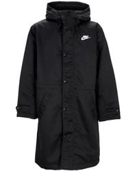 Nike - Club Stadium Parka Chaqueta Larga Hombre Negro/Blanco - Lyst