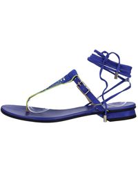 Fabi - Schoenen ,Blauw ,Leer Platte Teenslippers - Lyst