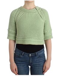 Ermanno Scervino - Truien & Vesten ,Groen ,Katoen Cropped Trui - Lyst