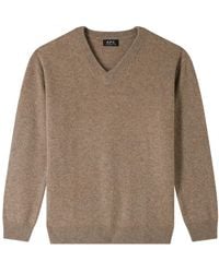A.P.C. - V-Hals Trui Van Wol - Lyst