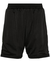 Represent - Korte Broeken ,Zwart ,Polyester Zwarte Geperforeerde Weef Shorts - Lyst