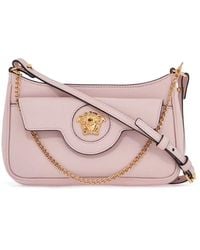 Versace - Rosa schultertasche mit kettenlink - Lyst