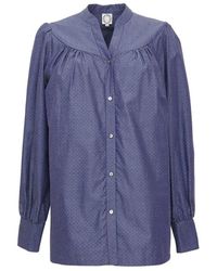 Ines De La Fressange Paris - Blaue denim elegante bluse - Lyst