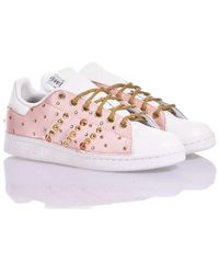adidas - Sneakers bianche oro rosa fatte a mano - Lyst