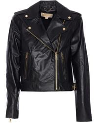 Michael Kors - Jassen ,Zwart ,Leer Biker Jacket - Lyst