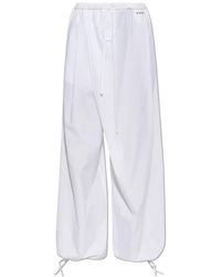Marni - Broeken ,Wit ,Katoen Poplin Broek Met Trekkoord - Lyst
