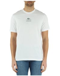 Lacoste - T-shirt regular fit in cotone con stampa logo a rilievo - Lyst