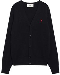 Ami Paris - Truien & Vesten ,Blauw ,Wol De Coeur Cardigan - Lyst