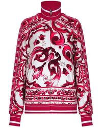 Dolce & Gabbana - Cady Sweatshirt With Maiolica Print And Zip - Lyst