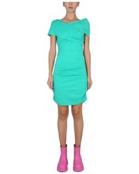 MSGM - Abito Jersey Monospalla - Lyst