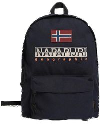 Napapijri - Tassen ,Blauw ,Katoen Blauwe Katoenen Rugzak Met Logo - Lyst