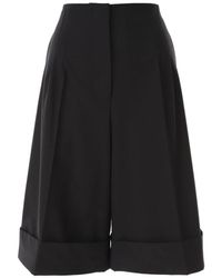 MSGM - Korte Broeken ,Zwart ,Wol Short Trouser - Lyst