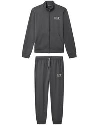 EA7 - Fitness ,Grijs ,Katoen Jersey Trainingspak - Lyst