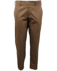PT01 - Broeken ,Groen ,Katoen Stretch Broek Zeta Co Groen - Lyst
