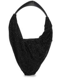 Benedetta Bruzziches - Schwarze handtasche mit strass und metallgriff - Lyst