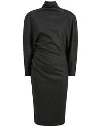 KHAITE - Kleedjes ,Grijs ,Wol Harlin Jurk - Lyst