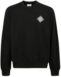 CASABLANCA - Schwarzer Crewneck Pullover Mit Applikation - Lyst