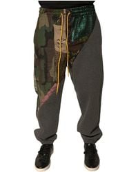 Dolce & Gabbana - Broeken ,Veelkleurig ,Katoen Camouflage Patchwork Jogger Trainingsbroeken - Lyst