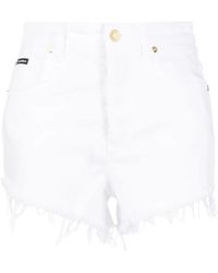 Dolce & Gabbana - High-waist, ausgefranste denim-shorts - Lyst
