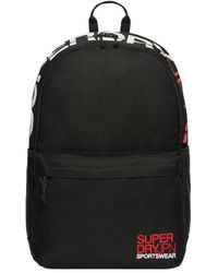 Superdry - Tassen ,Zwart ,Polyester Zwarte Rugzak Met Geborduurd Logo Laptopvak - Lyst