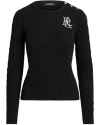 Ralph Lauren - Jersey De Algodón Con Ribete De Botones - Lyst