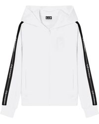 EA7 - Hoodies & Sweatvesten ,Wit ,Katoen Logo Series Hooded Sweatshirt - Lyst