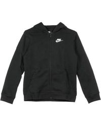 Nike - Club zip hoodie - schwarz/schwarz/weiß - Lyst