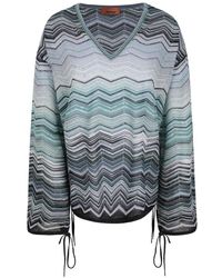 Missoni - Oversized Blouse Van Viscose Chevron Met Pailletten - Lyst