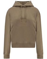 Saint Laurent - Hoodies & Sweatvesten ,Groen ,Katoen Katoenen Sweatshirt Met Logoborduursel - Lyst