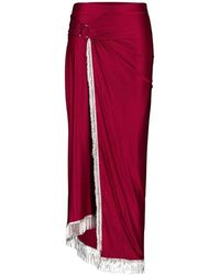 Rabanne - Gedrapeerde Jersey Midi Rok - Lyst