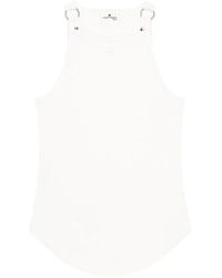 Courreges - Tops ,Wit ,Katoen Buckle 90's Rib Tank Top - Lyst