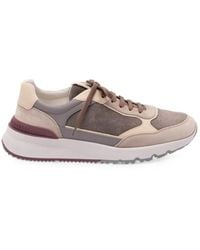Brunello Cucinelli - Leren Sneakers Met Panelen - Lyst
