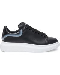 Alexander McQueen - Schwarze oversized sneakers mit silberner ferse - Lyst