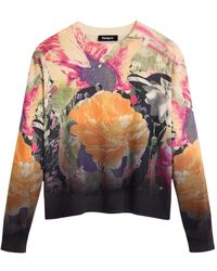 Desigual - Truien & Vesten ,Veelkleurig ,Katoen Jers Rose Degrade Lacroix Trui - Lyst