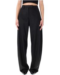 Thelatest - Broeken ,Zwart ,Dina Wide-Leg Broek - Lyst