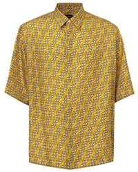 Fendi - Yellow Silk Shortsleeve Shirt - Lyst
