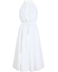 Patou - Kleedjes ,Wit ,Katoen Halterneck Maxi Jurk - Lyst