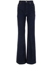 Dolce & Gabbana - Jeans a gamba larga in denim blu scuro - Lyst