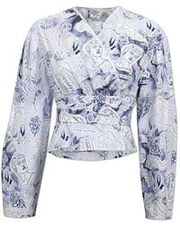 Baum und Pferdgarten - Overhemden ,Veelkleurig ,Katoen Katoenen Wrap Blouse Met Strikdetail - Lyst
