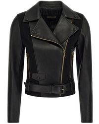 Roberto Cavalli - Schwarze Leder Bikerjacke Damen - Lyst