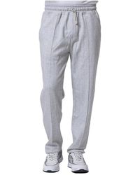 Eleventy - Gestreepte Grijze Joggingbroek - Lyst