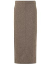 Brunello Cucinelli - Virgin Wool Midi Rok - Lyst