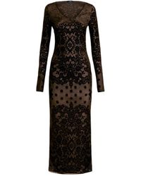 Etro - Jurk Van Tule En Jacquardfluweel - Lyst