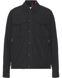 Moncler - Jassen ,Zwart ,Leer Frema Shirt Jacket - Lyst