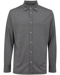 Canali - Camicia a righe manica lunga made in italy - Lyst