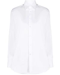 Ralph Lauren - Overhemden ,Wit ,Katoen Top Met Lange Mouwen - Lyst