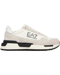 EA7 - Schoenen ,Wit ,Leer Vintage Sneakers - Lyst