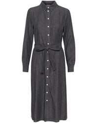 Part Two - Schwarzes Denim-Kleid Mit Hemdkragen - Lyst